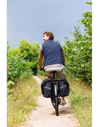 Dubbele fietstas New Looxs Vigo Double RackTime 2.0 - 40 liter - 30 x 19 x 40 cm (2x) - Black-Orange