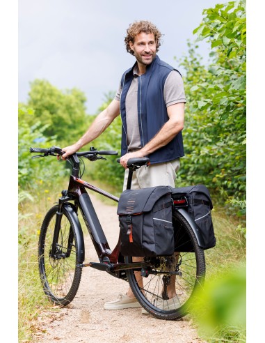 Dubbele fietstas New Looxs Vigo Double RackTime 2.0 - 40 liter - 30 x 19 x 40 cm (2x) - Black-Orange