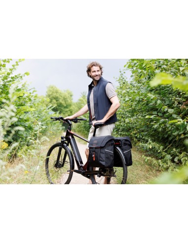 Dubbele fietstas New Looxs Vigo Double RackTime 2.0 - 40 liter - 30 x 19 x 40 cm (2x) - Black-Orange