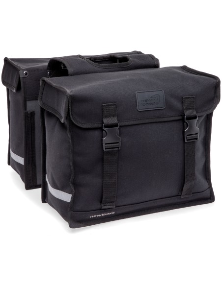 Dubbele fietstas New Looxs Canvas Deluxe - 46 liter - 39 x 18 x 33 cm (2x) - Black