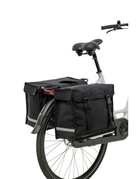 Dubbele fietstas New Looxs Canvas Deluxe - 46 liter - 39 x 18 x 33 cm (2x) - Black