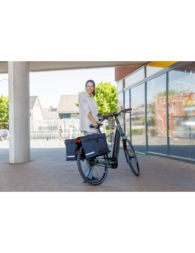 Dubbele fietstas New Looxs Canvas Deluxe - 46 liter - 39 x 18 x 33 cm (2x) - Black