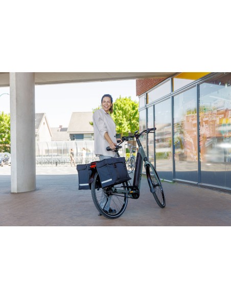 Dubbele fietstas New Looxs Canvas Deluxe - 46 liter - 39 x 18 x 33 cm (2x) - Black