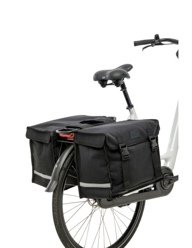 Dubbele fietstas New Looxs Canvas Camping - 66 liter - 43 x 22 x 35 cm (2x) - Black