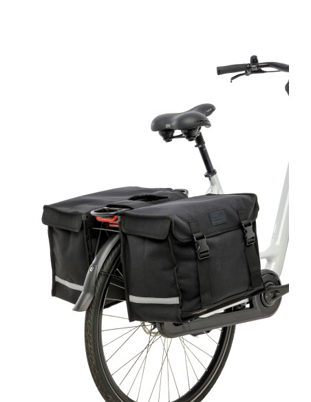 Dubbele fietstas New Looxs Canvas Camping - 66 liter - 43 x 22 x 35 cm (2x) - Black