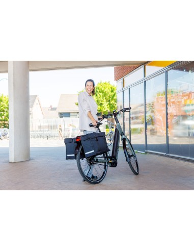 Dubbele fietstas New Looxs Canvas Camping - 66 liter - 43 x 22 x 35 cm (2x) - Black