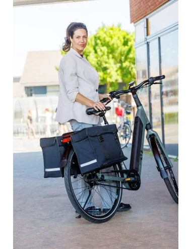 Dubbele fietstas New Looxs Canvas Camping - 66 liter - 43 x 22 x 35 cm (2x) - Black