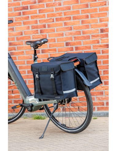 Dubbele fietstas New Looxs Canvas Camping - 66 liter - 43 x 22 x 35 cm (2x) - Black