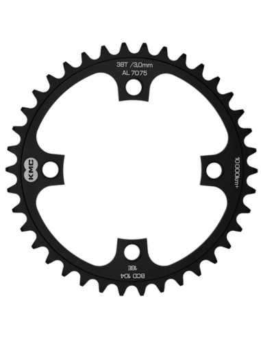 Kettingblad 38T KMC BCD 104 mm - 1/2" x 1/8" wide - zwart