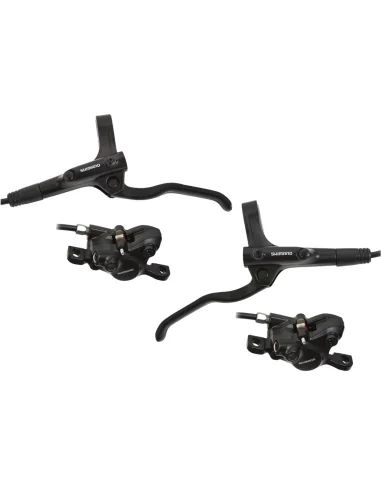 Hydraulische schijfremset Shimano MT200 voor- en achterzijde - zonder remschijf - zwart