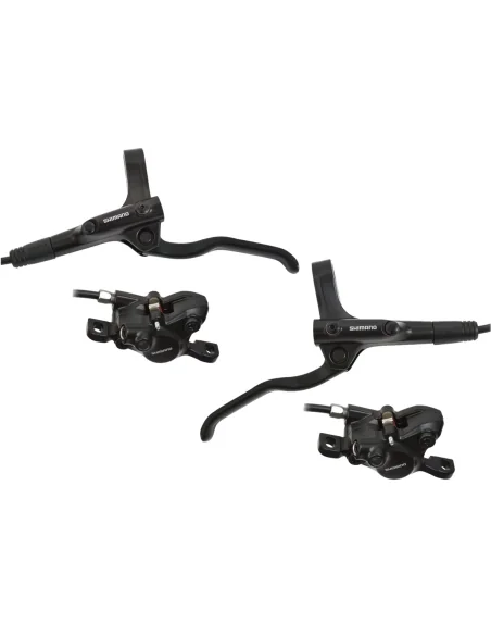 Hydraulische schijfremset Shimano MT200 voor- en achterzijde - zonder remschijf - zwart