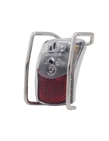 Achterlicht Spanninga Pixeo XB voor spatbordmontage - chroom - met beschermbeugel