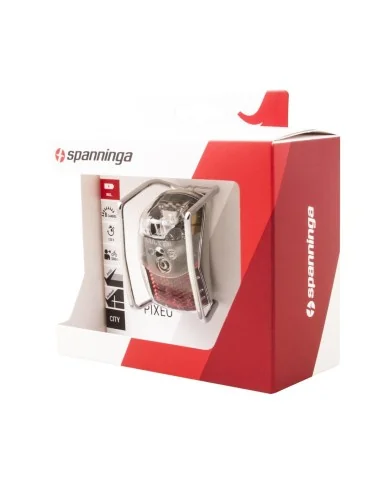 Achterlicht Spanninga Pixeo XB voor spatbordmontage - chroom - met beschermbeugel