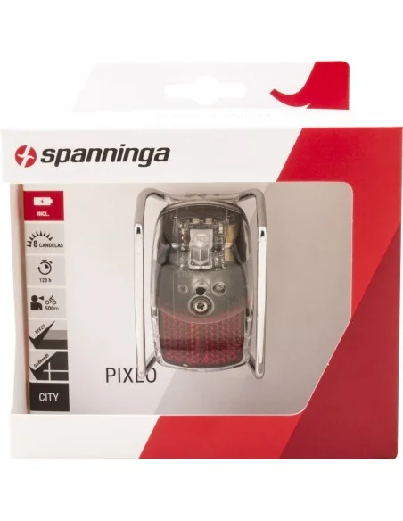 Achterlicht Spanninga Pixeo XB voor spatbordmontage - chroom - met beschermbeugel