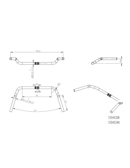 Stuur Primax E Utrecht ø25.4mm 560mm - zwart