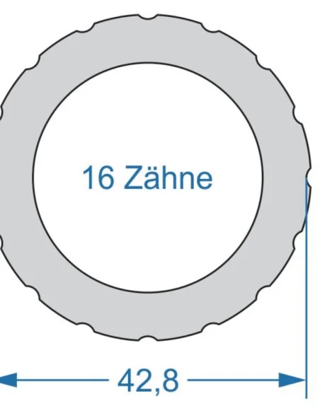 Power Tool Cyclus 2-zijdig T16 42.8 & Z12 23.0