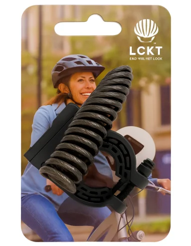 Fietshelmslot LCKT met stuurbevestiging - codeslot, 90 cm