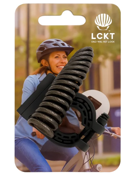 Fietshelmslot LCKT met stuurbevestiging - codeslot, 90 cm