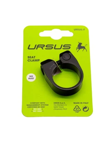 Zadelpenklem Ursus ø31.8 mm aluminium - zwart