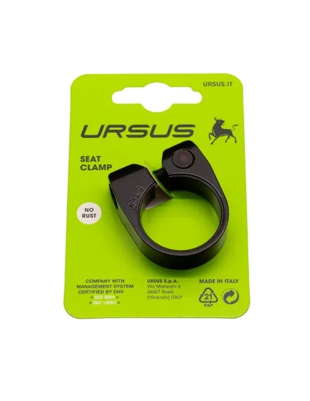 Zadelpenklem Ursus ø34.9 mm aluminium - zwart