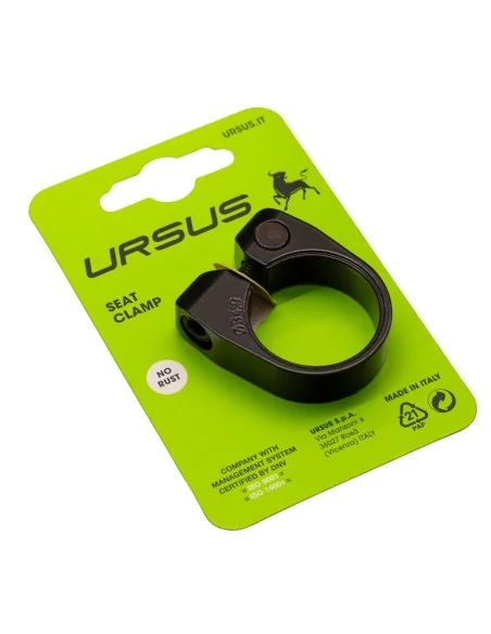 Zadelpenklem Ursus ø34.9 mm aluminium - zwart