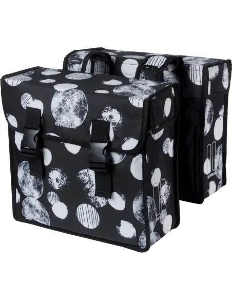 Dubbele fietstas Basil Mara XL Sphere 35 liter 14 x 36 x 44 cm - zwart/grijs