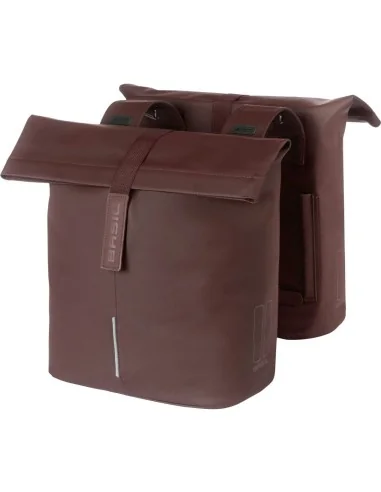 Dubbele fietstas Basil City 28-32 liter 12 x 29 x 30 cm - roasted brown