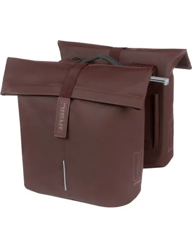 Dubbele fietstas Basil City MIK 28-32 liter 12 x 30 x 33 cm - roasted brown