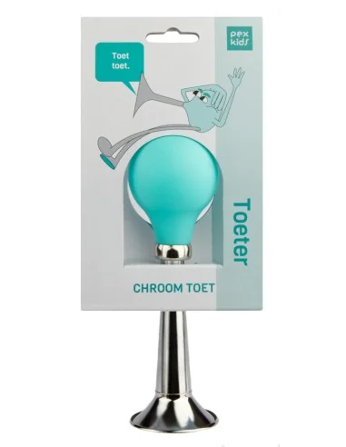 Fietstoeter recht PexKids - chroom met groene bol