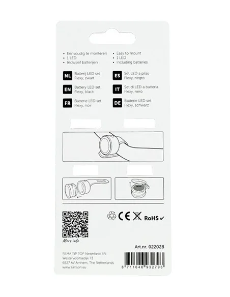 Verlichtingsset Simson 'Flexy' LED set - zwart