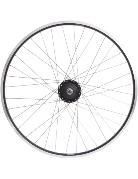Achterwiel 28" Nexus 8 rollerbrake naaf met met zwarte velg en RVS spaken