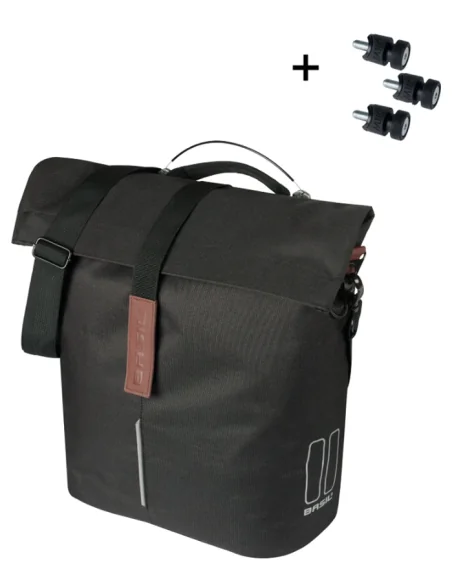 Fietsshopper Basil City MIK Studs14 liter 11 x 29 x 36cm - zwart