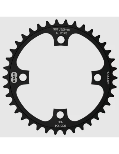 Kettingblad 38T KMC BCD 104 mm - 1/2" x 1/8" wide - zwart