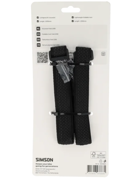 Vouwslot Simson Fold 1200 - zwart