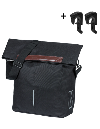 Fietsshopper Basil City MIK Hooks 14-16L 13 x 29 x 31 cm - zwart