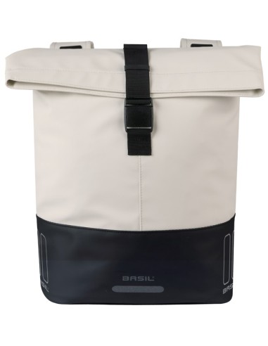 Dubbele fietstas Basil Cove 28-32L 14 x 29 x 36 cm - wit/zwart