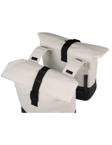 Dubbele fietstas Basil Cove 28-32L 14 x 29 x 36 cm - wit/zwart