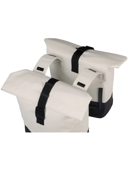 Dubbele fietstas Basil Cove 28-32L 14 x 29 x 36 cm - wit/zwart