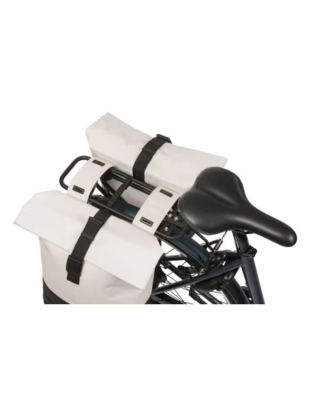 Dubbele fietstas Basil Cove 28-32L 14 x 29 x 36 cm - wit/zwart