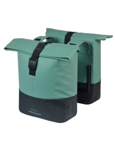 Dubbele fietstas Basil Cove 28-32L 14 x 29 x 36 cm - groen/zwart