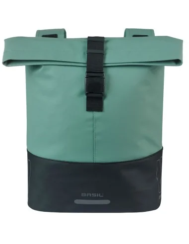 Dubbele fietstas Basil Cove 28-32L 14 x 29 x 36 cm - groen/zwart