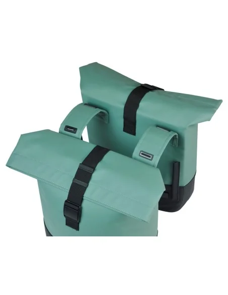 Dubbele fietstas Basil Cove 28-32L 14 x 29 x 36 cm - groen/zwart