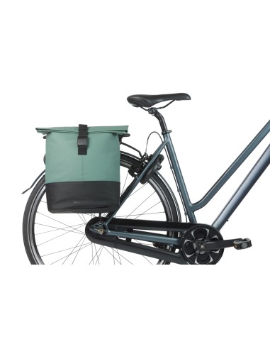 Dubbele fietstas Basil Cove 28-32L 14 x 29 x 36 cm - groen/zwart