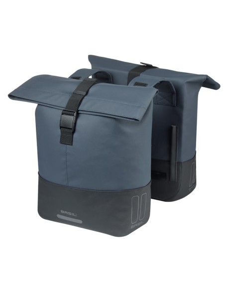 Dubbele fietstas Basil Cove 28-32L 14 x 29 x 36 cm - blauw/zwart