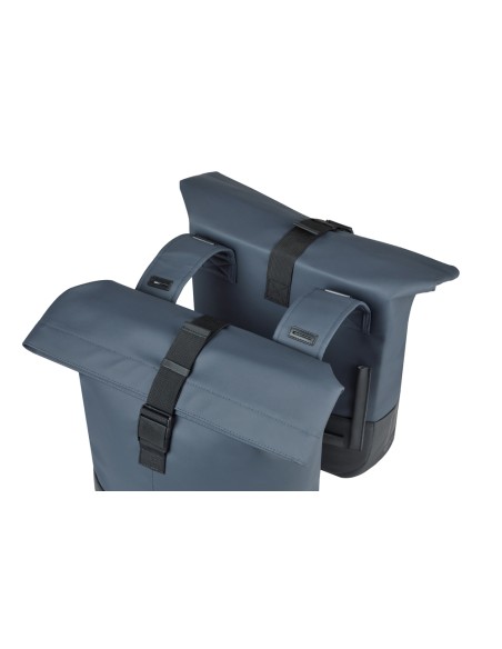 Dubbele fietstas Basil Cove 28-32L 14 x 29 x 36 cm - blauw/zwart