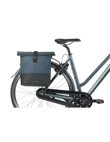 Dubbele fietstas Basil Cove 28-32L 14 x 29 x 36 cm - blauw/zwart