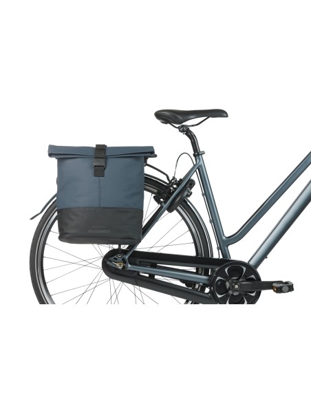Dubbele fietstas Basil Cove 28-32L 14 x 29 x 36 cm - blauw/zwart