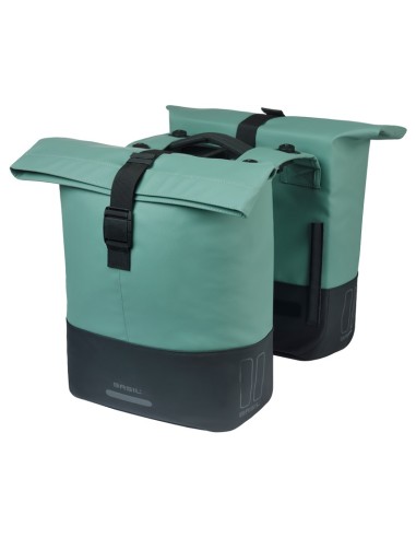 Dubbele fietstas Cove MIK 28-32L 14 x 29 x 36 cm - groen/zwart