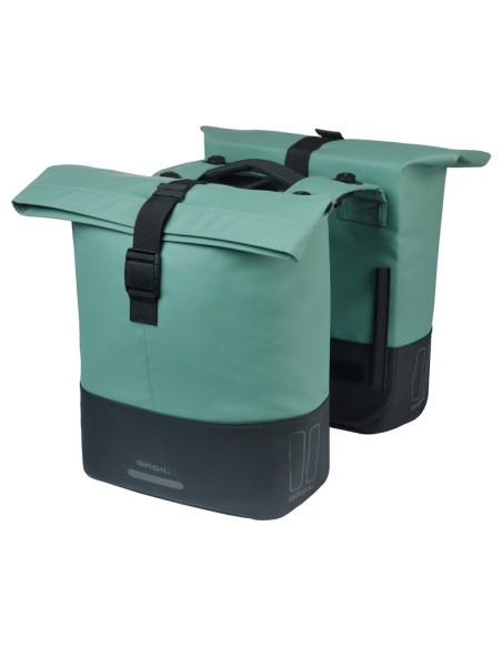 Dubbele fietstas Cove MIK 28-32L 14 x 29 x 36 cm - groen/zwart