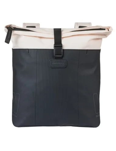 Dubbele fietstas Basil Vive 28-35L 14 x 30 x 38 cm - wit/zwart